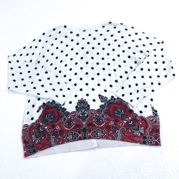 Jones New York Polka Dots and Paisley Cardigan - Picture 3 of 7